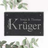 Vor- u. Nachname florale Schrift 20x12cm