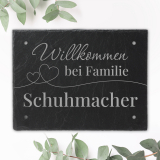 Willkommen bei Familie + Name 20x15cm