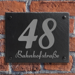 Hausnummer und Straße 25x20cm